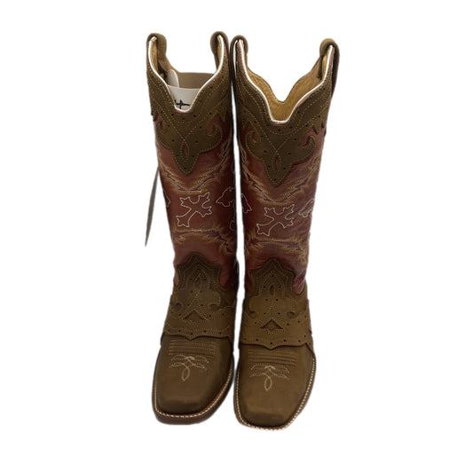 Women Salmon Textured Brown Boots