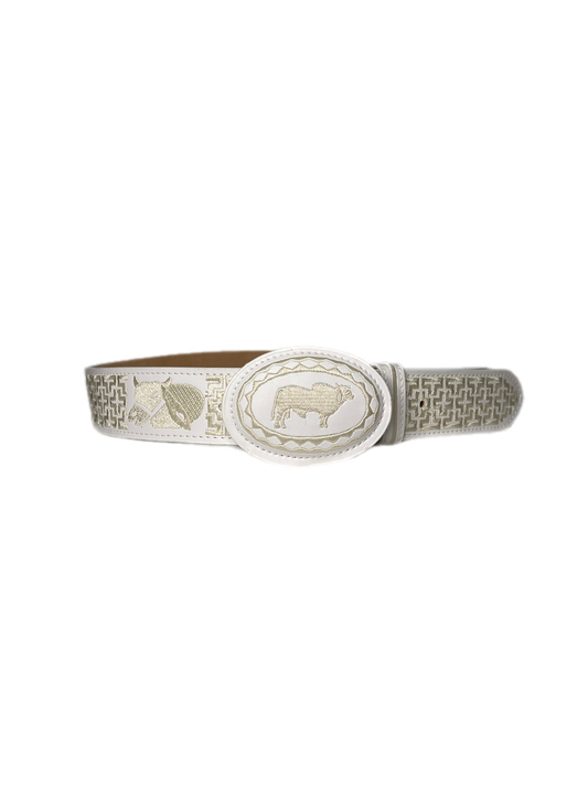 White Cow Leather Belt