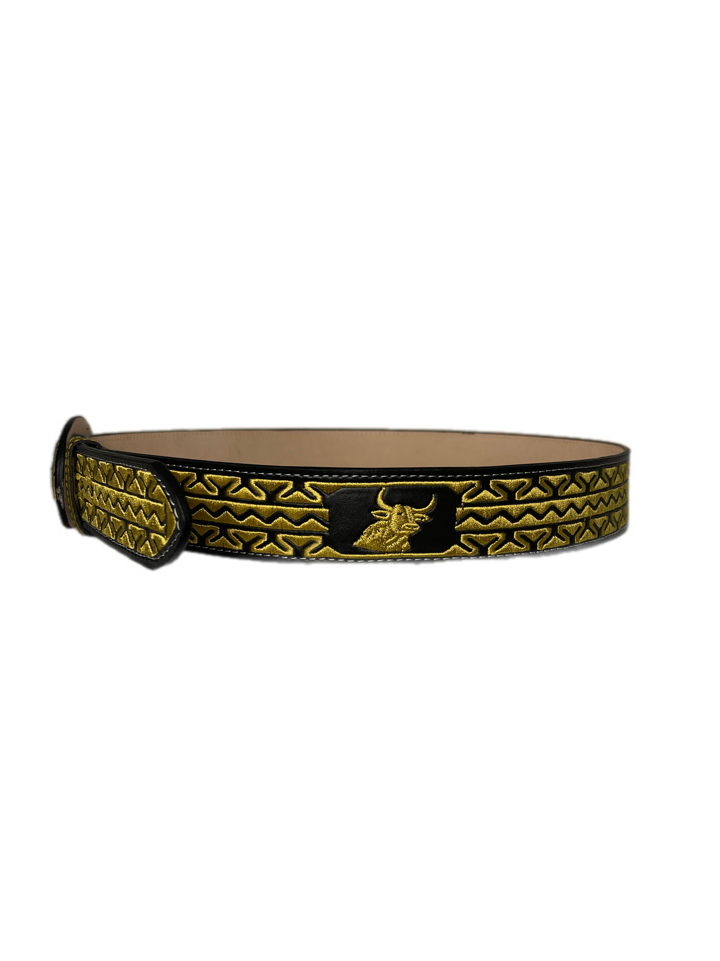 Bull Textured Black and Yellow Belt