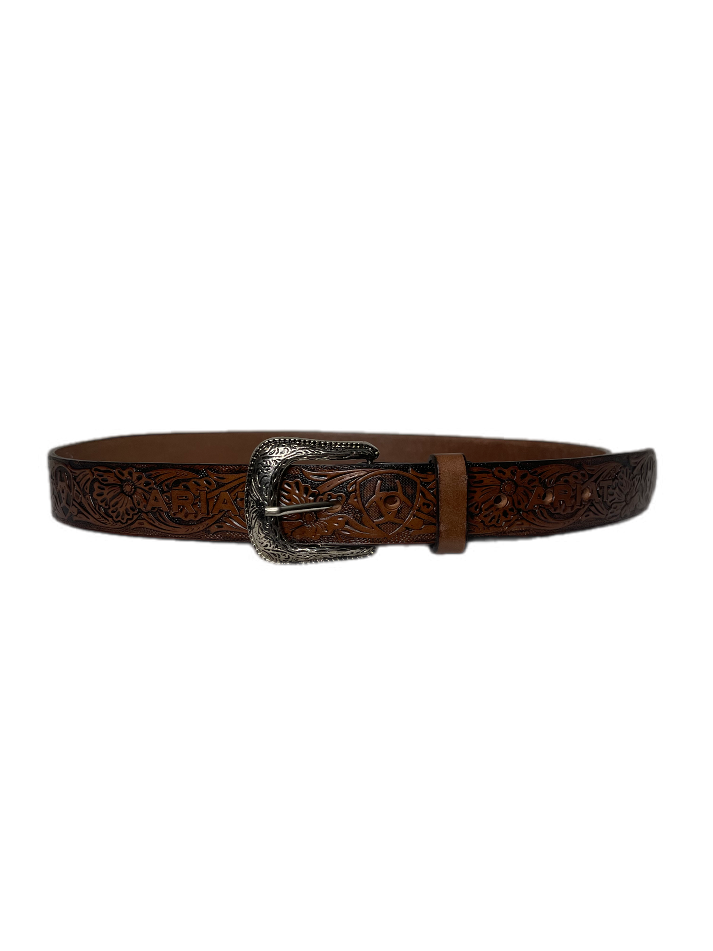 Dark Brown Leather Textured Belt