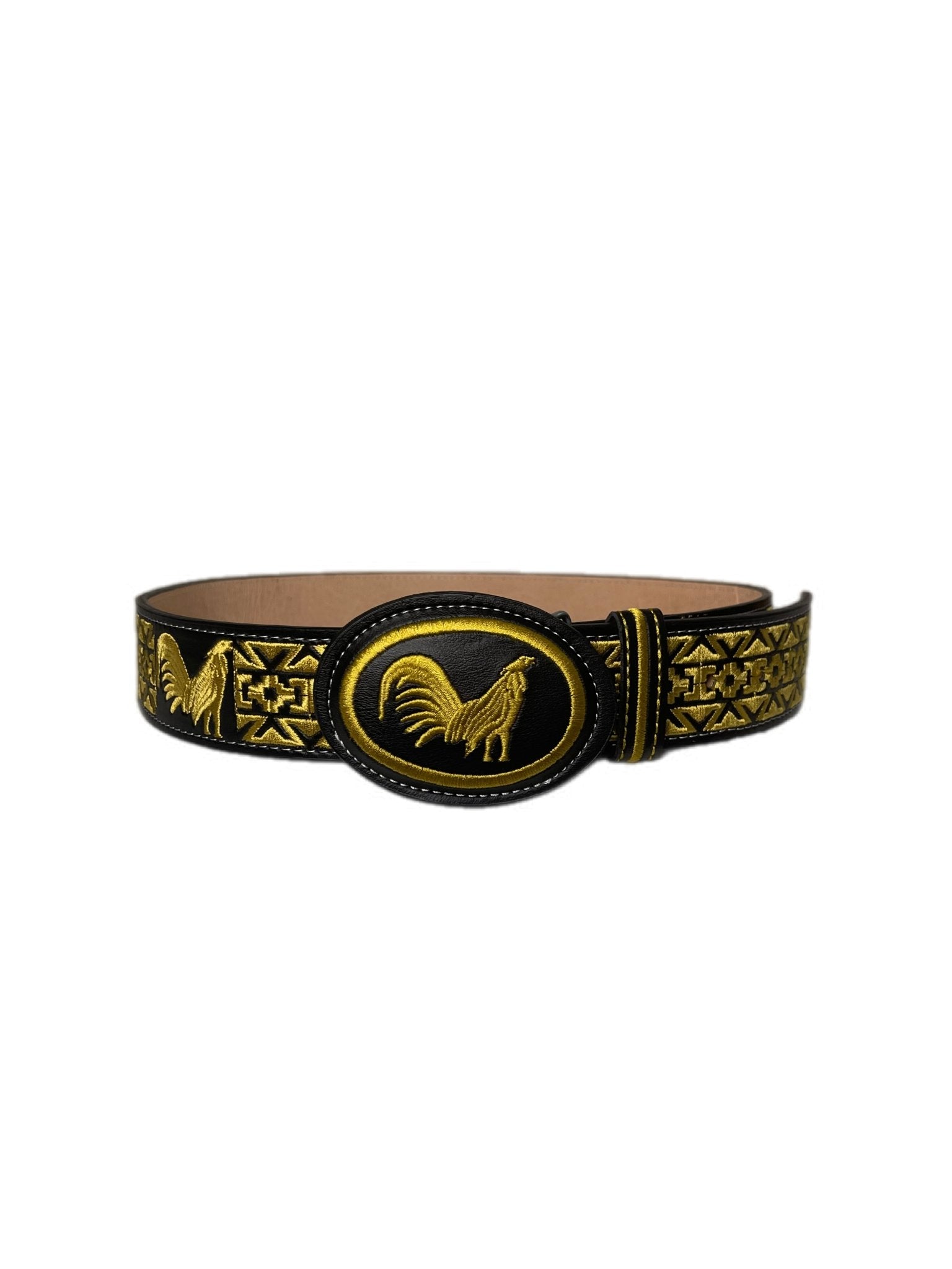 Black And Yellow Roster Textured Belt - Frontera Western Wear