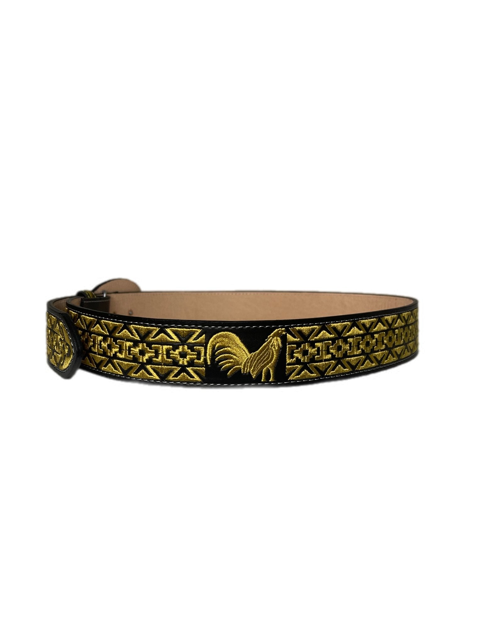 Black And Yellow Roster Textured Belt - Frontera Western Wear
