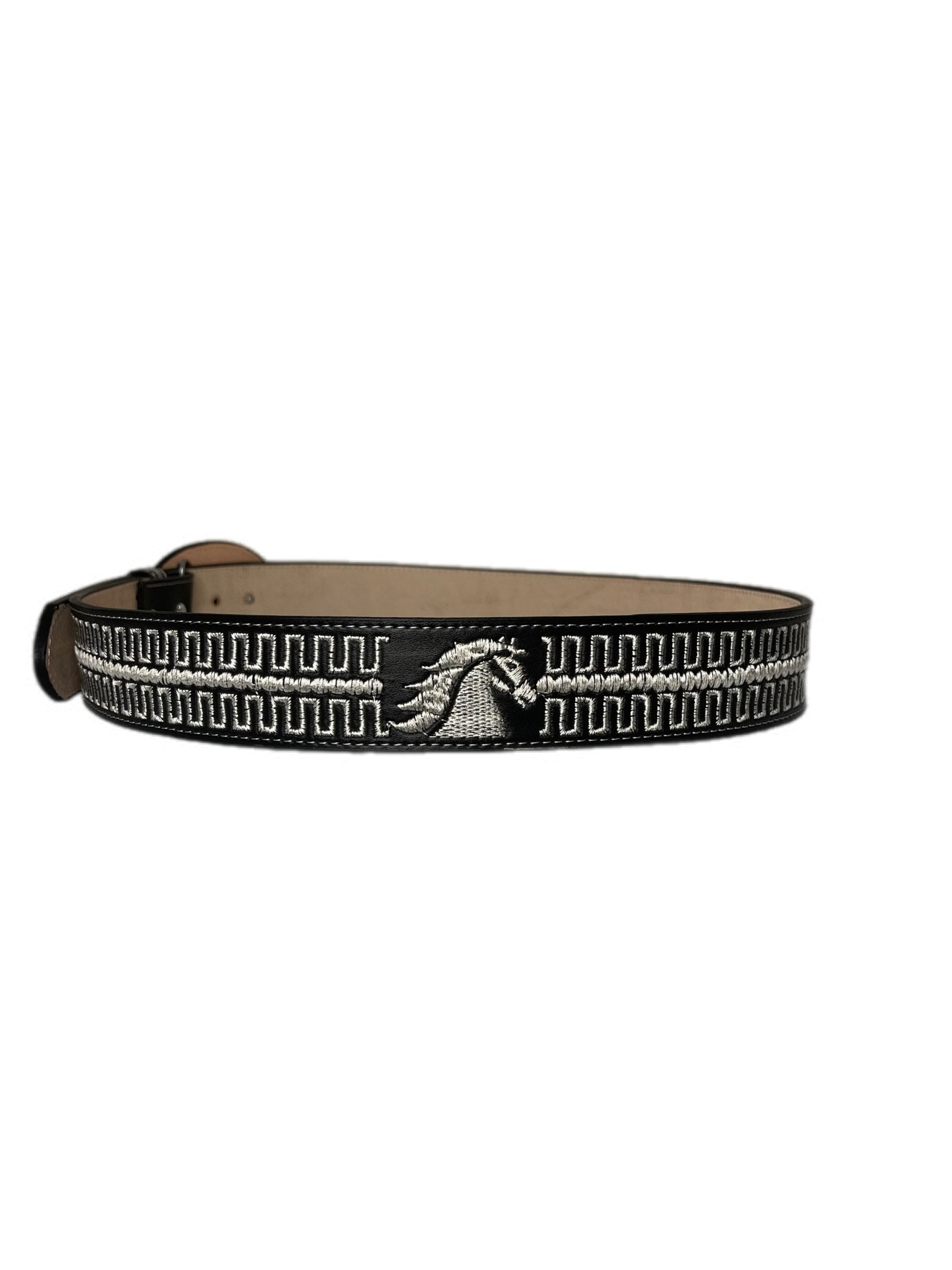 Black Belt White Horse Texture - Frontera Western Wear