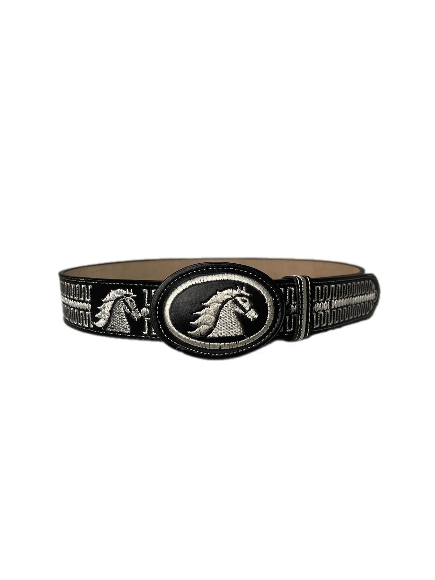 Black Belt White Horse Texture - Frontera Western Wear