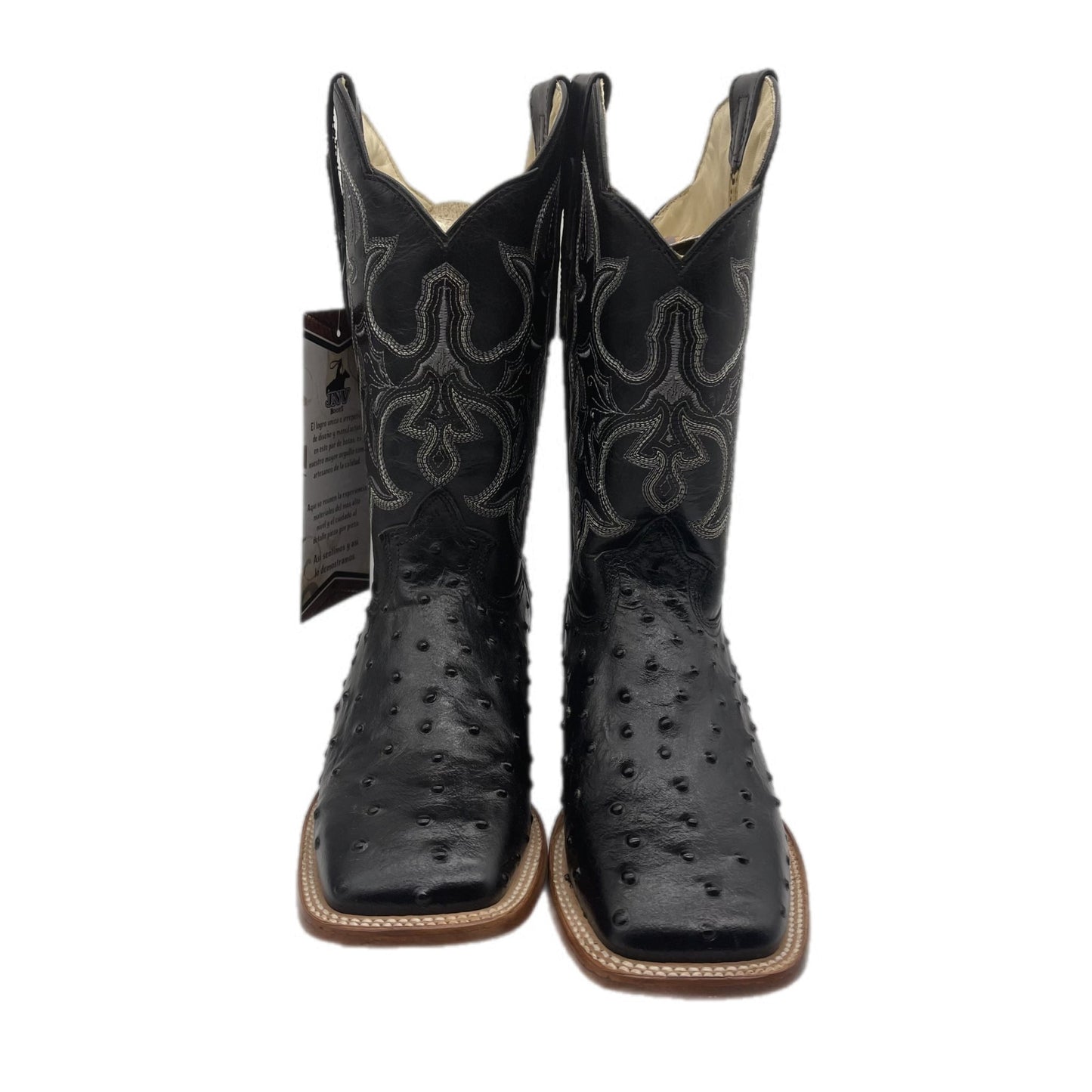 Black Leather Boots with Textured Design - Frontera Western Wear