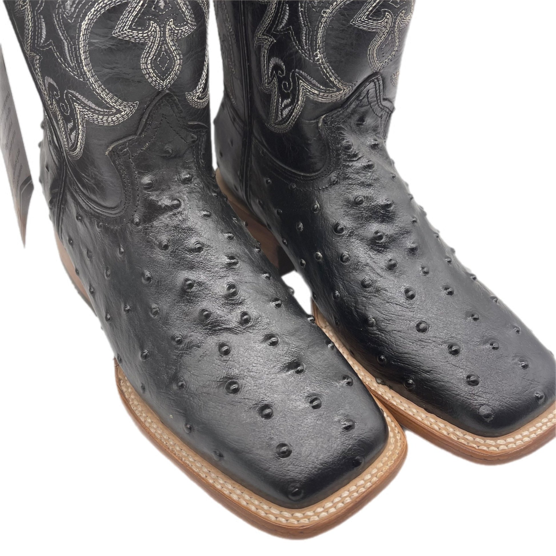Black Leather Boots with Textured Design - Frontera Western Wear