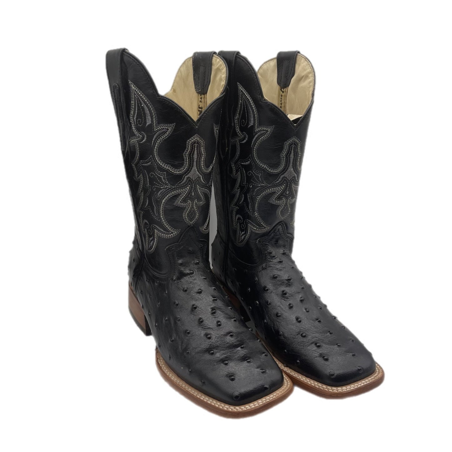 Black Leather Boots with Textured Design - Frontera Western Wear