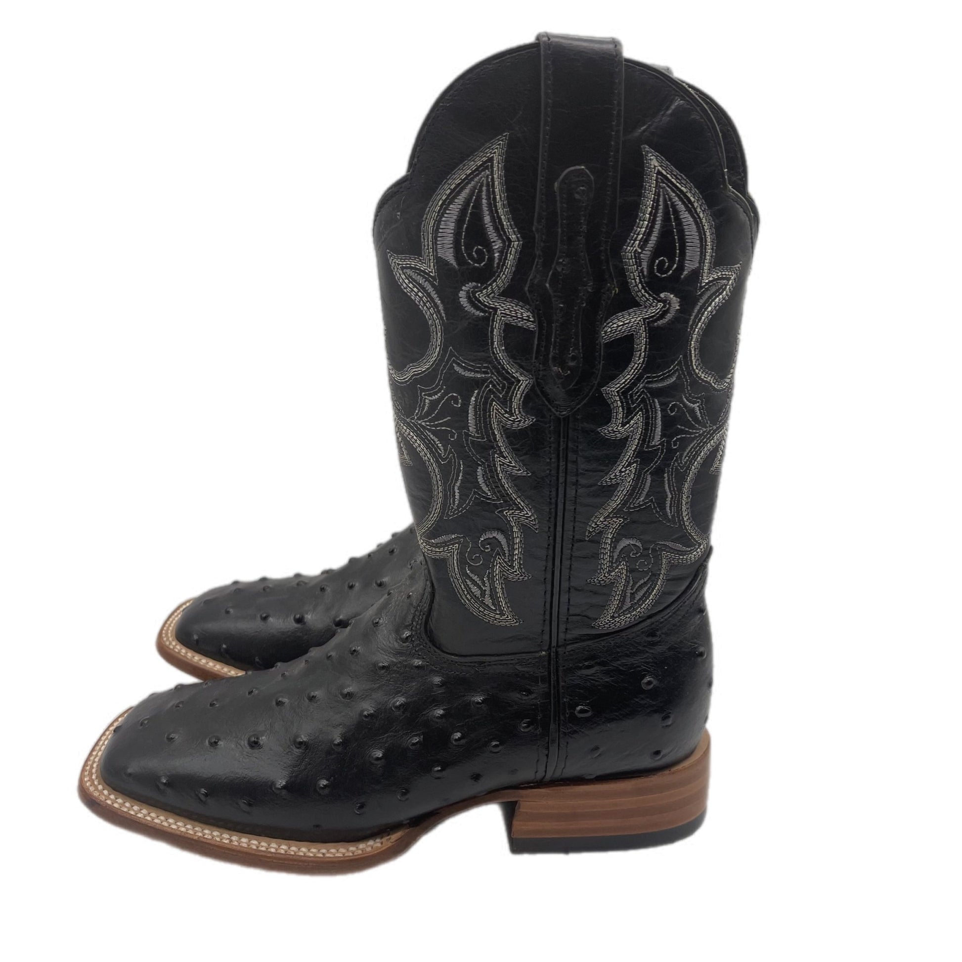 Black Leather Boots with Textured Design - Frontera Western Wear