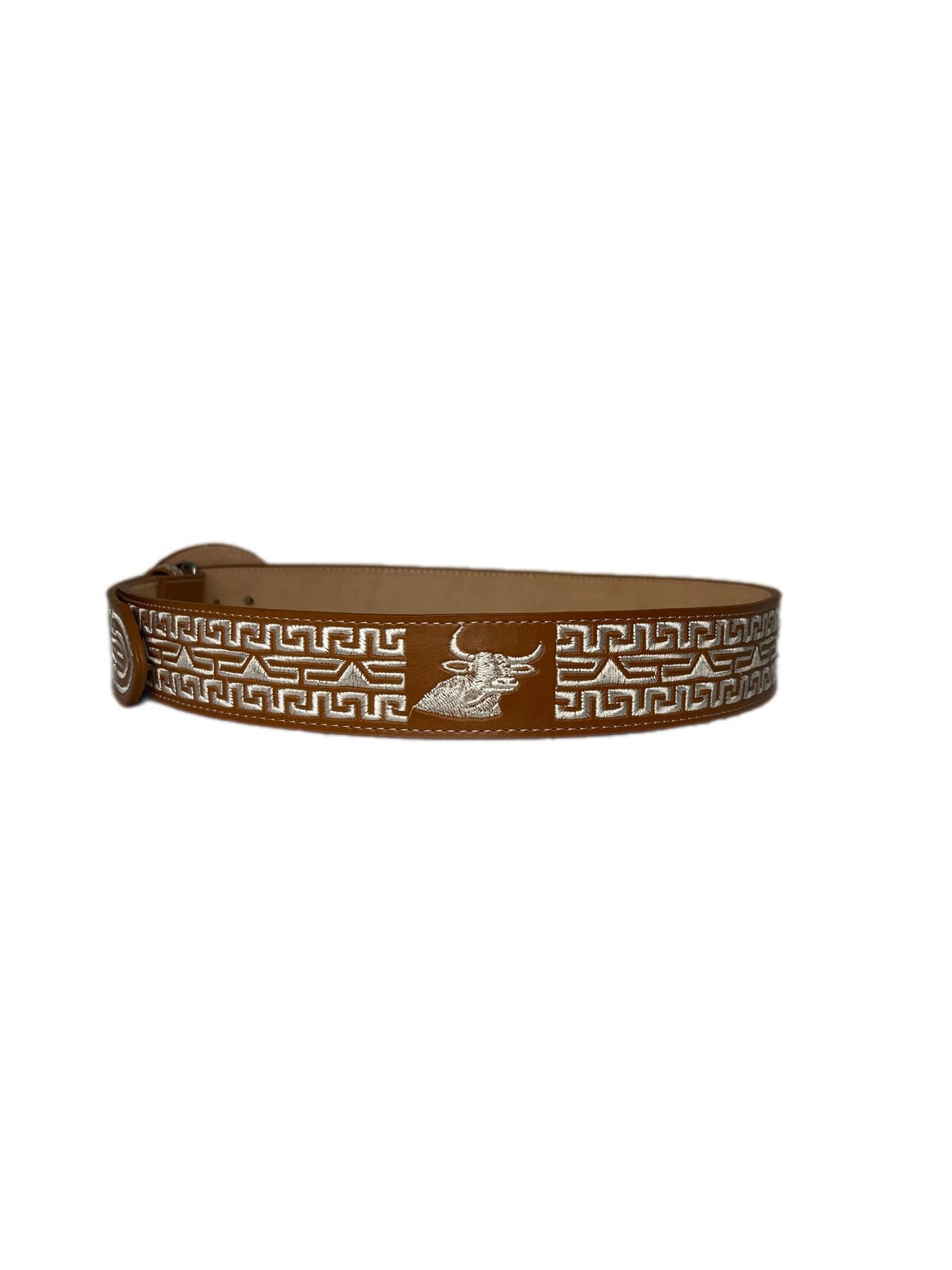 Brown And White Bull Texture Belt - Frontera Western Wear