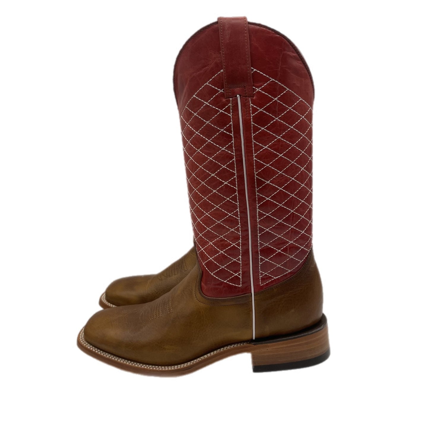 Brown Leather Red Textured Boots - Frontera Western Wear