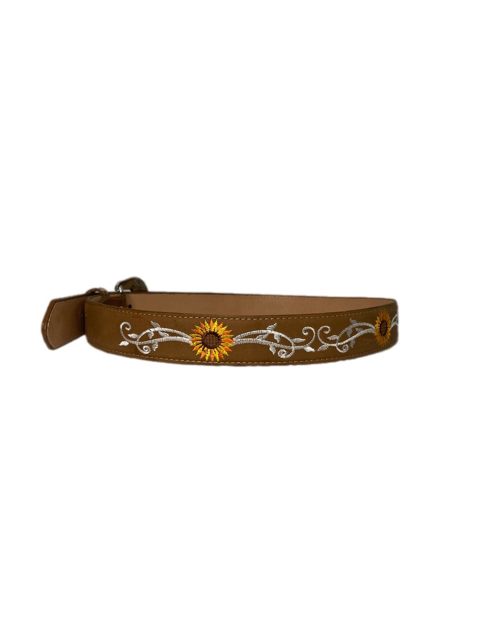 Brown Leather Sunflower Belt - Frontera Western Wear