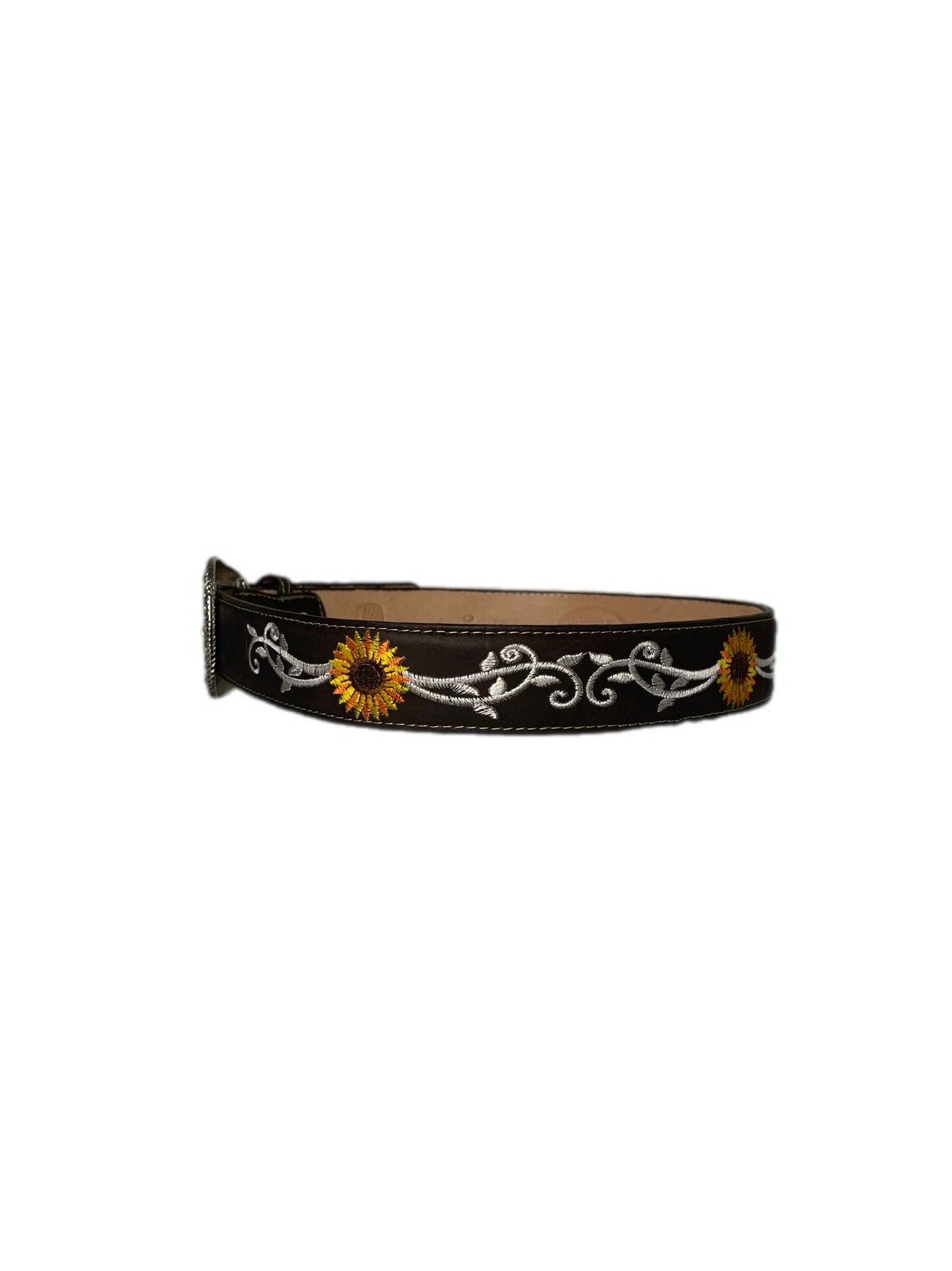 Brown Leather Sunflower Belt - Frontera Western Wear