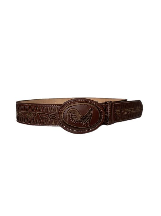 Brown On Brow Leather Roster Belt - Frontera Western Wear