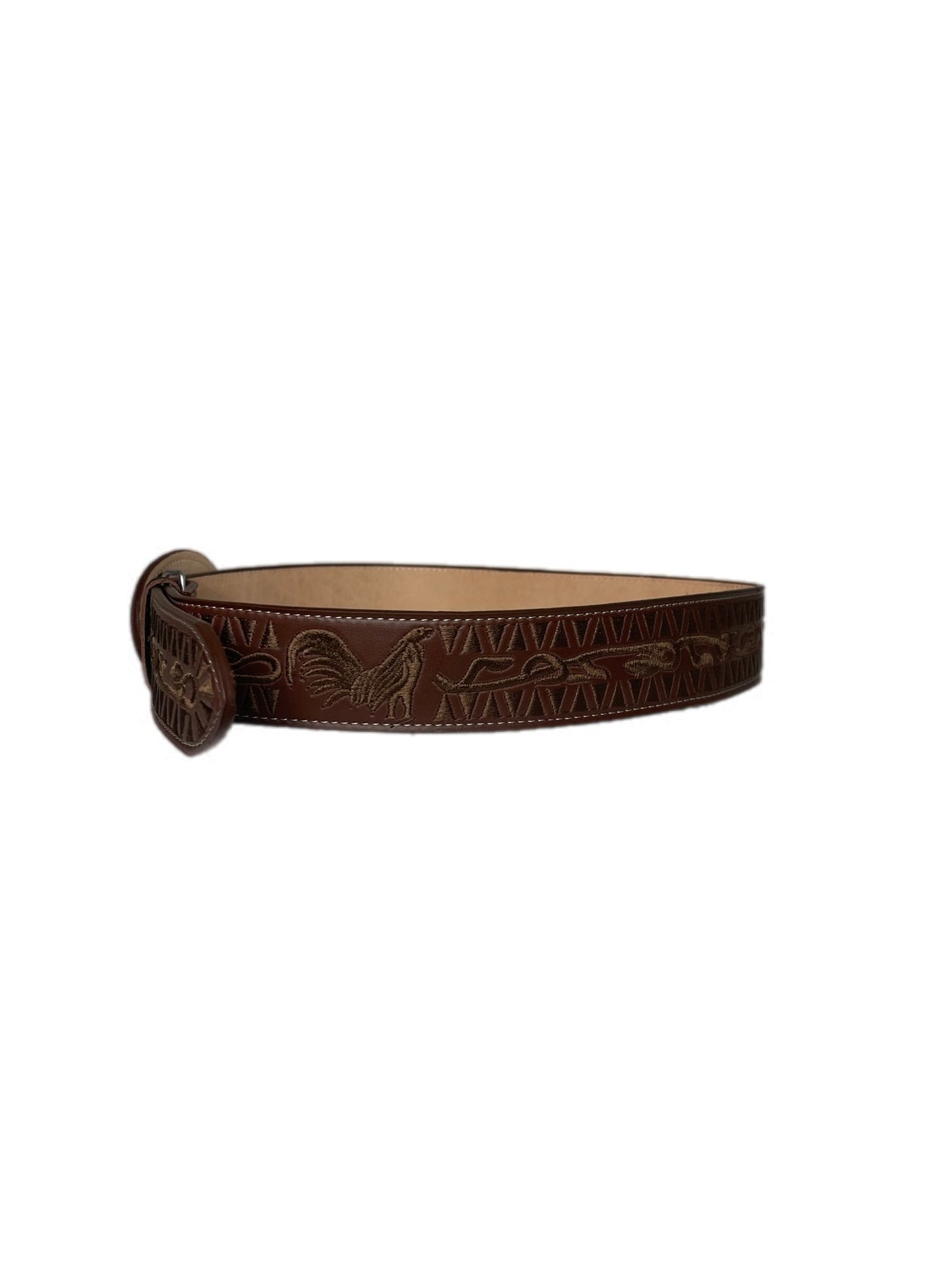 Brown On Brow Leather Roster Belt - Frontera Western Wear