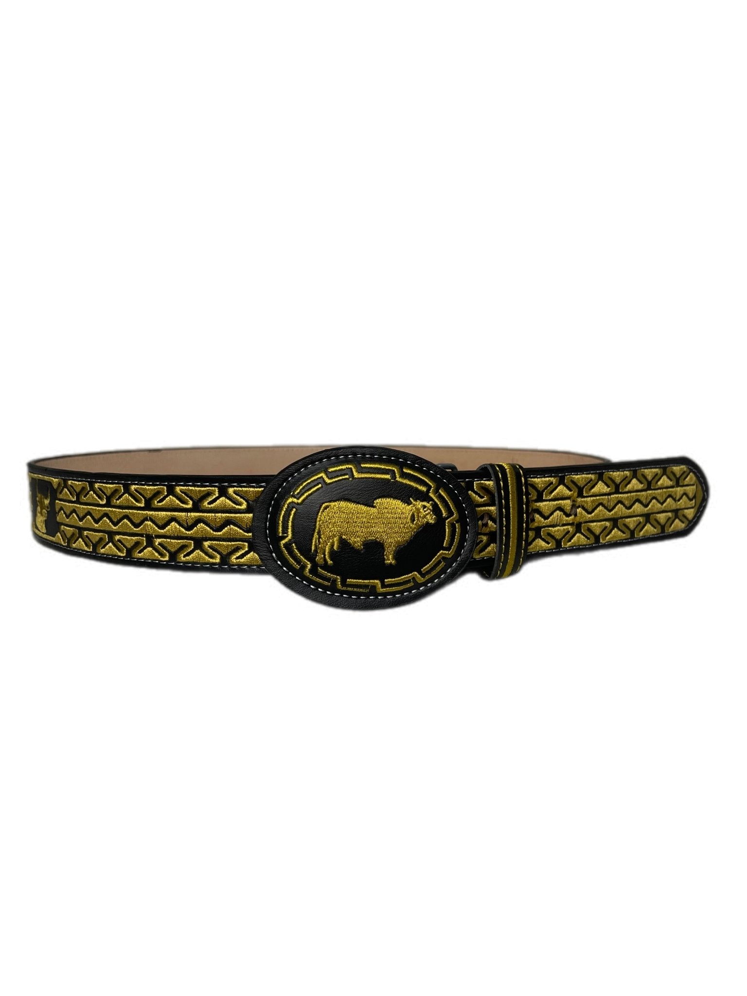 Bull Textured Black and Yellow Belt - Frontera Western Wear