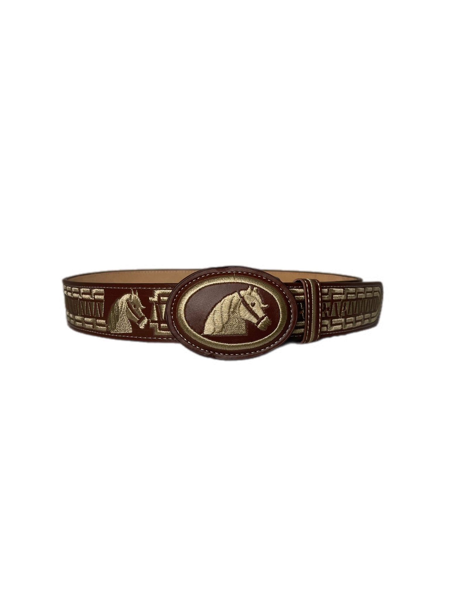 Dark Brown Belt White Horse Texture - Frontera Western Wear